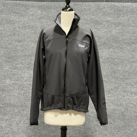 Vintage Patagonia Jacket Mens Medium Gray Fleece Lined Shelled Full Zip USA 90s - Picture 1 of 16